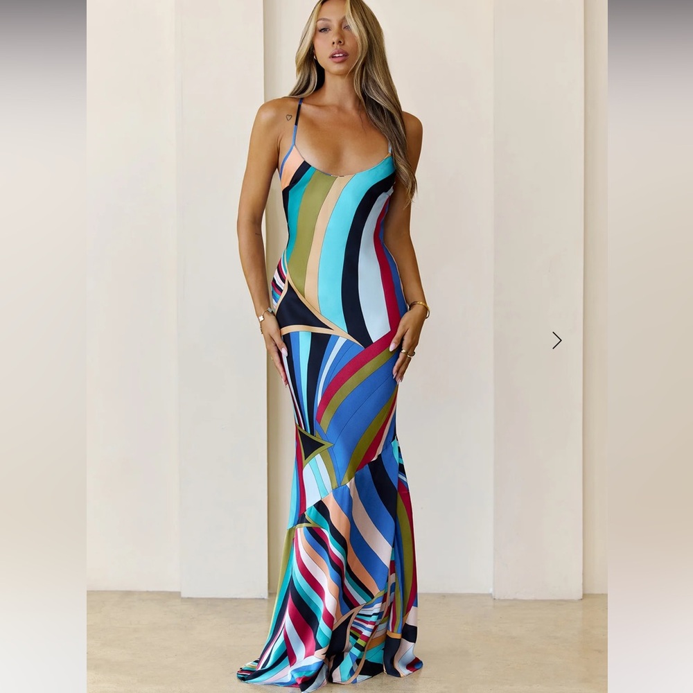 Emilio Bias lace up maxi dress